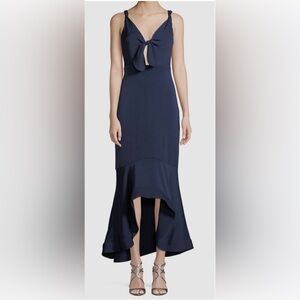 Shoshanna Midnight Ibiza Blue High Low Gown